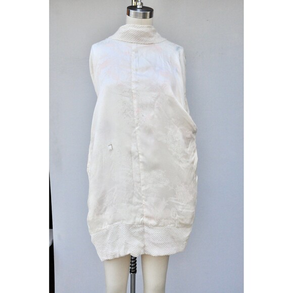 Textured Crinkled Silk Kimono Floral Reversible Haori Robe Duster Bed Jacket - Picture 9 of 9